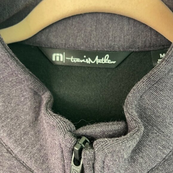 Travis Mathew Mens Jacket Size Meduim Purple Long Sleeve Full Zip Pockets Golf - Picture 7 of 10